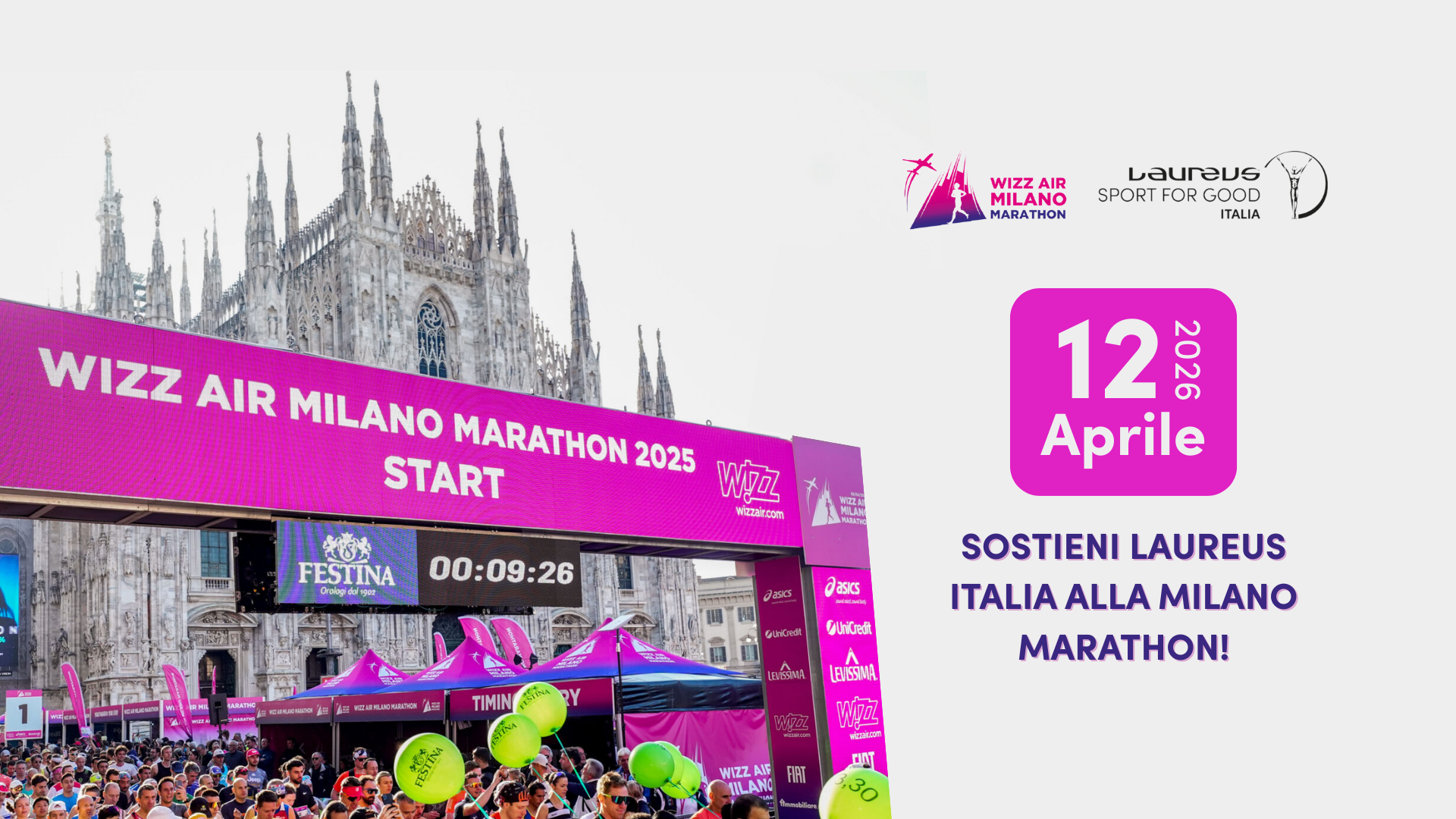 Fondazione Laureus alla Wizz Air Milano Marathon 2026